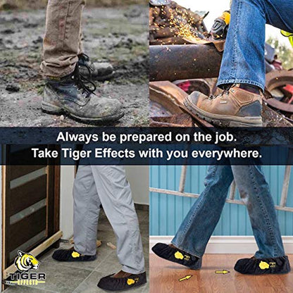 Premium Reusable Shoe Covers Slip-on Washable Work Boot Black Protectors - size: X-Large