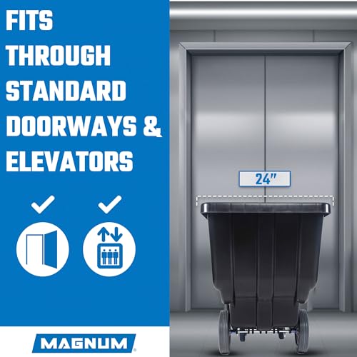 Magnum Tilt Truck, 1/2 Cu. Yd. Capacity Dump Cart with Heavy Duty 12” Wheels & 5” Casters for Handling, Transporting on Construction Jobsites, 750 lbs, Trash Cart with Wheels DUC12A-02PK (2-Pack) - size: Heavy-Duty Wheels, style: No Frame