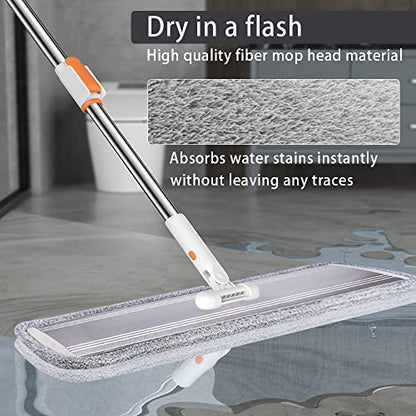 32 Inch Commercial Flat Microfiber Mop Pads Refill 6 Pack - color: 32 in Mop Pads
