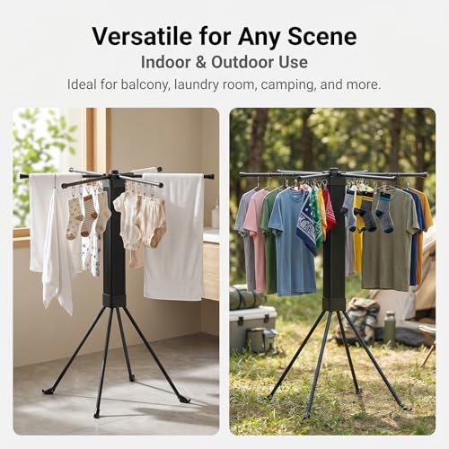 Laundry Drying Rack Collapsible, Foldable Clothes Drying Rack - style: Carbon Steel Four-Legged Stand