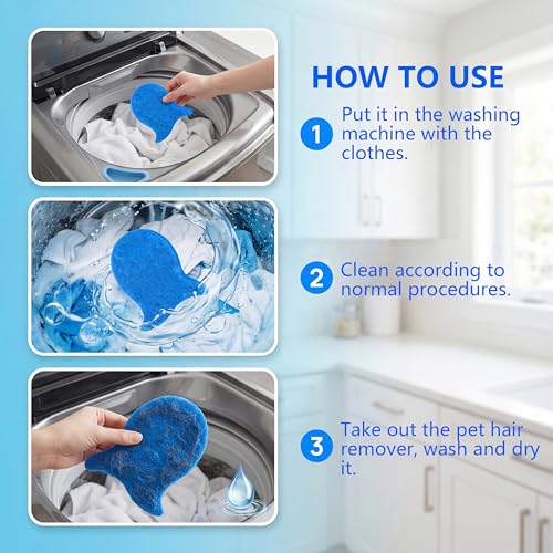 Pet Hair Remover for Laundry, Dryer Hair Catcher (8Pcs Blue) - color: Blue, size: 8Pcs