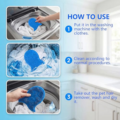 Pet Hair Remover for Laundry, Dryer Hair Catcher (8Pcs Blue) - color: Blue, size: 8Pcs