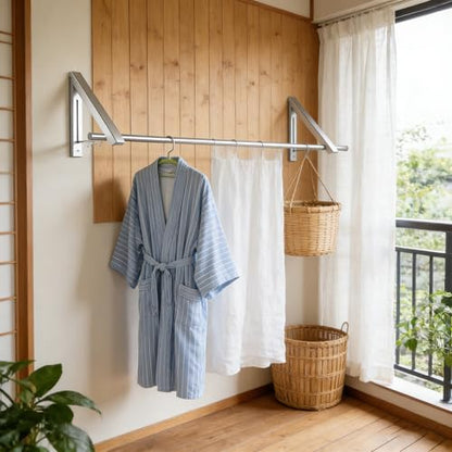 FOLAI 2-Piece Drill-Free Folding Clothes Drying Rack (Silver) - color: Silver, size: 2-Piece