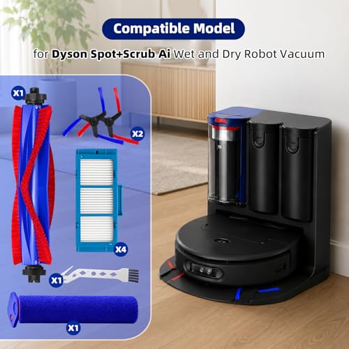11 Pcs Replacement Parts for Dyson Spot+Scrub Ai Wet and Dry Robot Vacuum