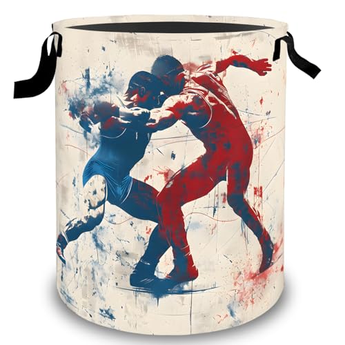 Ice Skating Laundry Basket Hamper, Organizer Bins Gifts for Women Kids, Winter Sports Art Foldable Waterproof Clothes Hamper Handles Storage Bucket for Bedroom Bathroom Room Decor 19.7"x15.7" - color: Ice Skating