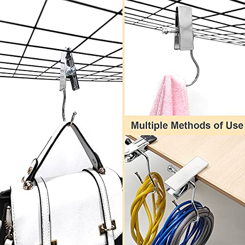Coideal Boot Hanger Clips Hooks - 8 Pack Laundry Hook Hanging Clothes Pins Portable Stainless Steel Clothing Organizer Pant Holder for Travel,Closet,Towel (Silver) - color: Silver