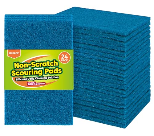 UNIMADE Non-Scratch Scouring Pads, 24Pcs Household Scour Pads - color: Blue, size: 24 Pack