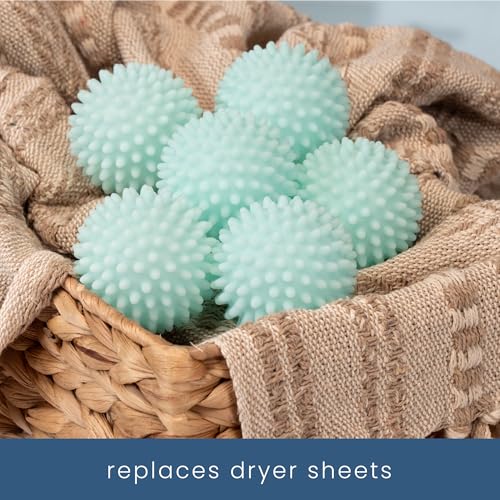 S&T INC. Reusable Plastic Dryer Balls, 6 Pack, 2.5" Diameter, Mint Blue - color: Blue