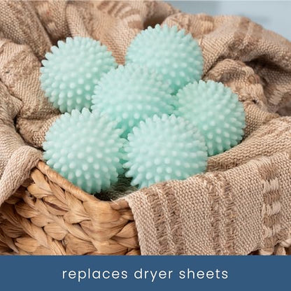 S&T INC. Reusable Plastic Dryer Balls, 6 Pack, 2.5" Diameter, Mint Blue - color: Blue