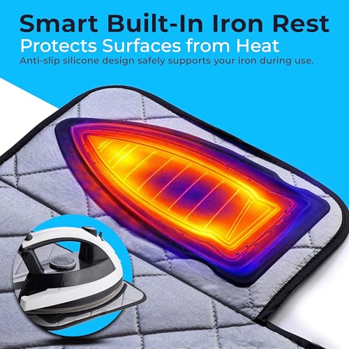 Handy Laundry Magnetic Ironing Mat, Change Any Flat Surface into an Ironing Board, Silicone Slip Resistant Iron Rest to Safely Place Your Hot Iron, Easy to Take Along When Traveling, (19 x 28 Inches) - style: Magnetic