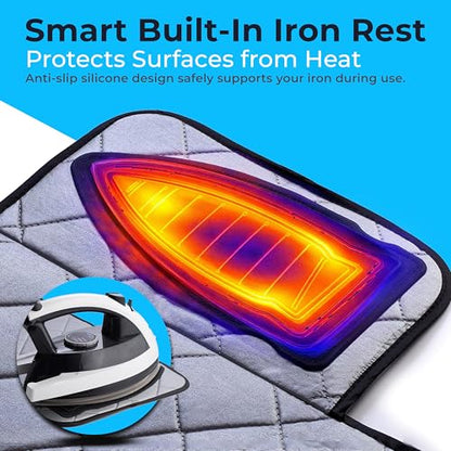 Handy Laundry Magnetic Ironing Mat, Change Any Flat Surface into an Ironing Board, Silicone Slip Resistant Iron Rest to Safely Place Your Hot Iron, Easy to Take Along When Traveling, (19 x 28 Inches) - style: Magnetic