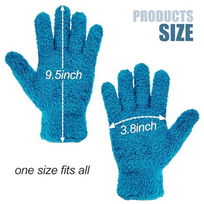 2 Pcs Blue Reusable Microfiber Cleaning Gloves - color: Yellow