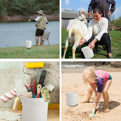 AKOLAFE 4 Pack Small Paint Buckets for Painting 1 Quart Empty Paint Cans Touch Up Paint Containers with Lids Plastic Paint Can 2 Pint Paint Pail 1/4 Gallon Paint Storage Containers for Leftover Paint