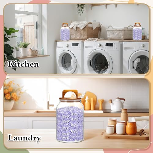 SiliFine 4 Pcs 64oz Glass Laundry Storage Containers with Handle and Scoops