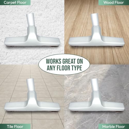 Selgo Hardwood Universal Vacuum Cleaner Floor Brush 1 ¼ inch (1.25'') (32mm) Inner Diameter with Horse Hair Soft Bristles 10” Wide (White - Plastic) - color: White - Plastic