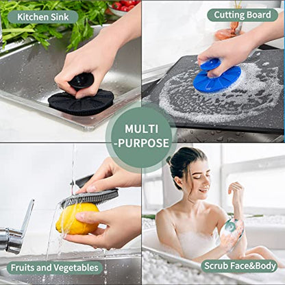 Silicone Dish Scrubber, Non-Scratch Scrub Spong for Washing Dish, Pot, Pan - color: 1pcs Olive Green