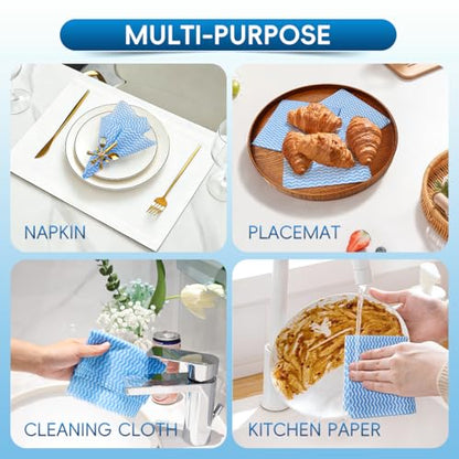 Disposable Dish Cloths,100Pcs, Reusable Kitchen Cleaning Cloths Dish Cloth 11.8X11.8 inch, Disposable Dish Towels for Kitchen, Household Cleaning Yellow