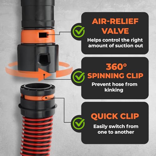 7Pcs Vacuum Attachment Adapter Fits Vacuum Cleaner, 1-2/3" 1" 1-1/3" 1-0.9" 1-2/3" 1-3/4" Adapter Replacement with Expanded Multi-Brand Power Tool Adapter Set for Dust Collection