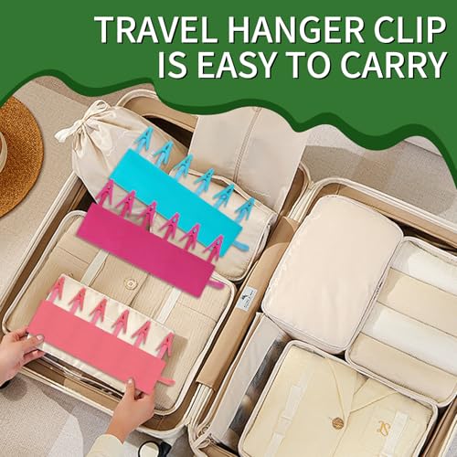Travel Hangers for Cruise & Hotel – Foldable and Magnetic Clothes Line with Sock Drying Rack – Perfect for Traveling and Compact Storage，Hanger with 6 Clips Pack of 3（Red, Blue, Rose red） - color: Red, Blue, Rose Red