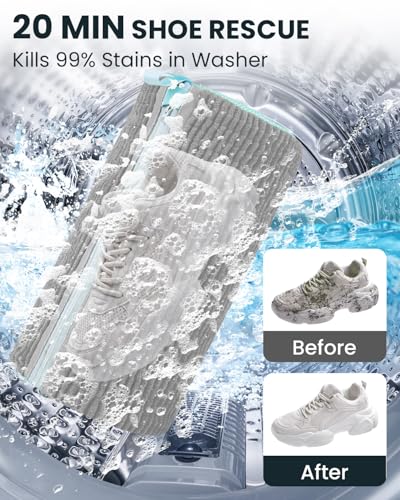 Shoe Washing Machine Bag: 2 Pack Reusable Shoes Cleaning Bags, Light Gray - color: Light Gray