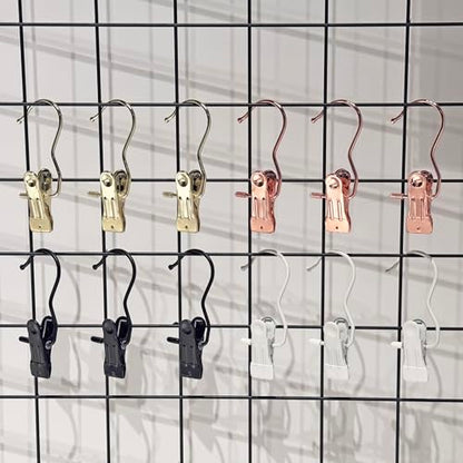 Hangers Clips,Stainless Hooks for Closet Hooks,Heavy Duty Clothespins Laundry Hanging Hooks,Travel Portable Clothes,Boot Tall Towel Hats Socks Pants and Bras (30, Matte Black) - color: Matte Black