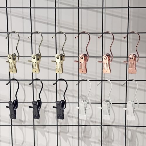 Hangers Clips,Stainless Hooks for Closet Hooks,Heavy Duty Clothespins Laundry Hanging Hooks,Travel Portable Clothes,Boot Tall Towel Hats Socks Pants and Bras (30, Gold) - color: Gold