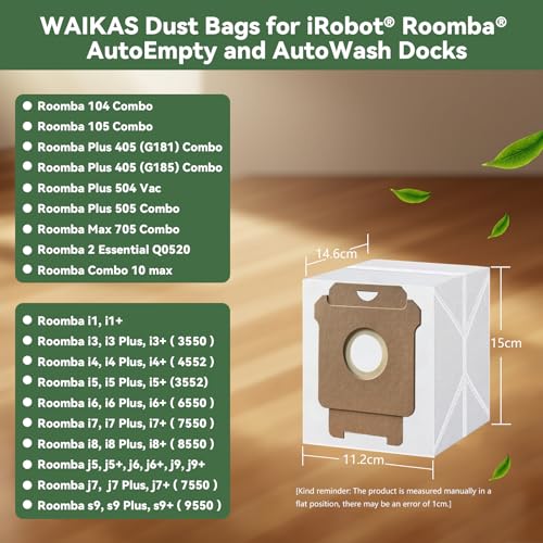 WAIKAS Vacuum Bags for iRobot Roomba Robot Vacuum, 18-Pack - color: For iRobot Roomba, size: 18 Pack