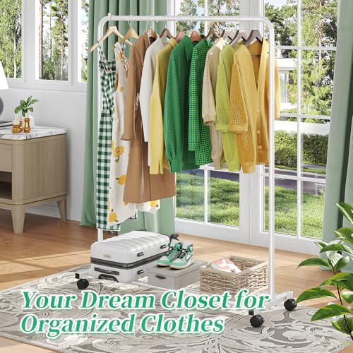 Simple Trending Clothes Clothing Garment Rack, Clothes Organizer, White - color: White, size: 14.75"D x 43.5"W x 54.25"H