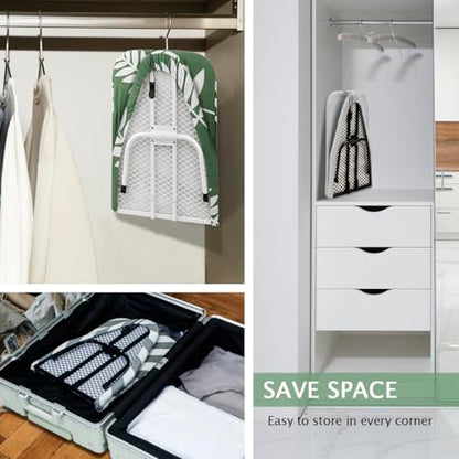 SheeChung Small Ironing Board 12"x32",Mini Iron Board with Metal Mesh Base - style: Green Leaf-32x12