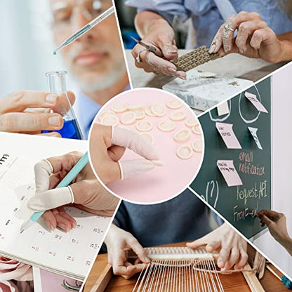 acDesign 300Pcs Finger Cots Medium Latex Finger Cots White Finger Protectors for Injured Finger,Cracked Finger,Sports - size: Medium