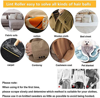 SUOXU Lint Remover Portable Pet Hair Remover,Reusable Lint Fabric Shaver Carpet Roller Scraper,for Carpet,Fabric Sofas,Beds, Furniture, Clothes Cat、Dog Hair Removal Cleaning Professional Tools - color: 1pack