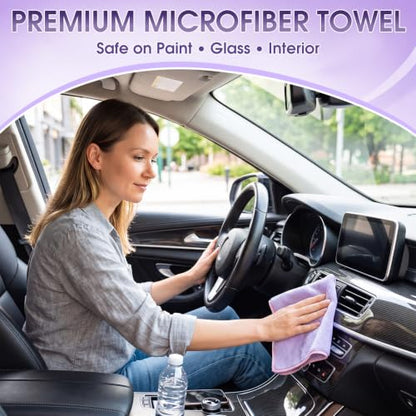 Nuenen Car Microfiber Clean Cloths, Light Purple, 16 x 16 Inch, 60 Pcs - color: Light Purple, size: 16 x 16 inches