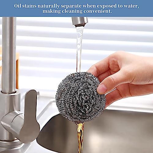 Stainless Steel Scrubber Scrubbing Scouring Pad Sponges Clean Pot Pan and Steel Wool for Kitchen Bathroom - size: 12Pcs Metal Scrubber