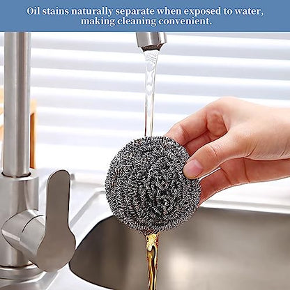 Stainless Steel Scrubber Scrubbing Scouring Pad Sponges Clean Pot Pan and Steel Wool for Kitchen Bathroom - size: 12Pcs Metal Scrubber