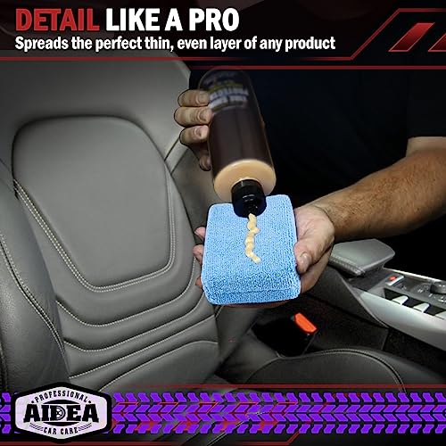 AIDEA Microfiber Applicator Pad-104PK, Car Wash Sponge, Blue - color: Light Blue, size: 104 PK