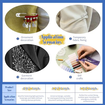 Jmuiiu 250Pcs Safety Pins, 1.1Inch Small Inch Clothes Pin - size: 1.1 inch-250 pcs