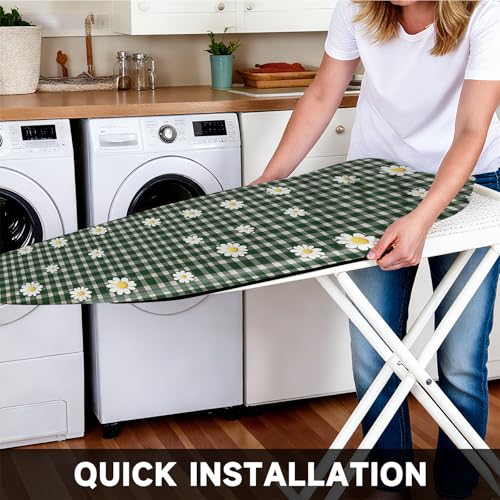 Ironing Board Cover 15"x54"，Standard Ironing Board Replacement Cover，Easy Fit - color: Grass Green, size: 15"x54"