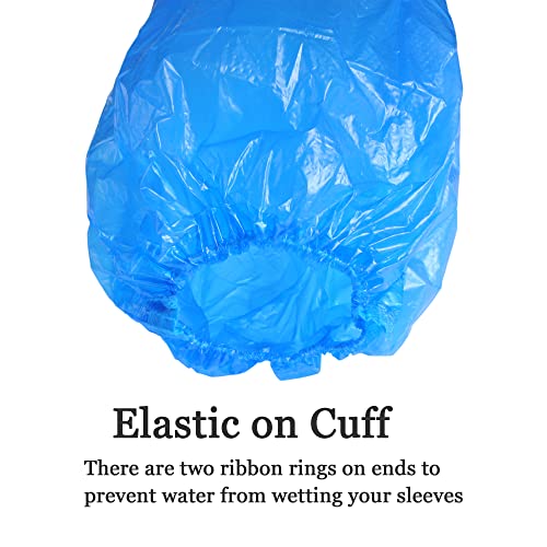 Yzurbu Disposable Arm Sleeves, Plastic Waterproof Oversleeves Protector Covers with Elastic on Cuff - color: Blue - 400pcs