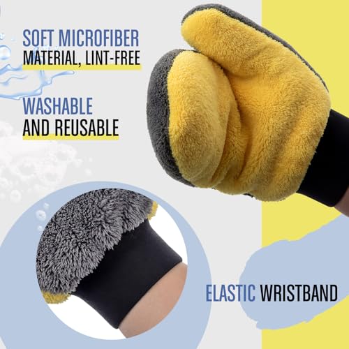 Paint Mitt Stain Mitts Reusable Microfiber - color: Gray,yellow