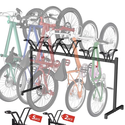 Sttoraboks 5-Bike Floor Stand, Adjustable Garage Bike Storage Rack - size: 5 Bikes