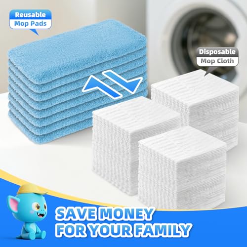 8 Pack Reusable Mop Pads for Swiffer, Microfiber Dry Sweeping Cloths - color: Blue