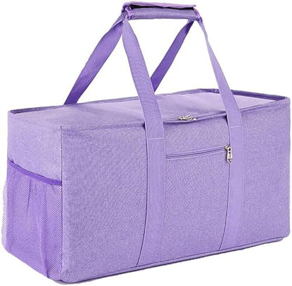 Extra Large Utility Tote Bag - Reusable Grocery Bags Foldable Heavy Duty - color: Purple, style: Covered