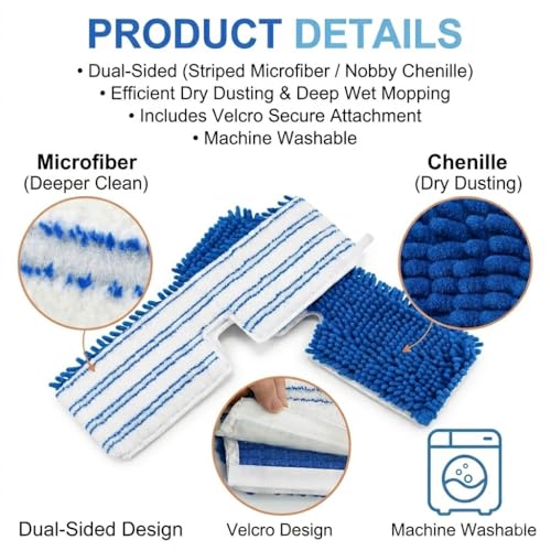 Microfiber Flat Mops for Floor Cleaning,Flat Mop with 3 Reusable Pads and Extendable 58" Long Handle for O Cedar Dual-Action Microfiber Flip Mop ,Washable Hardwood Floors Mopping to Dry and Wet Clean - size: Medium