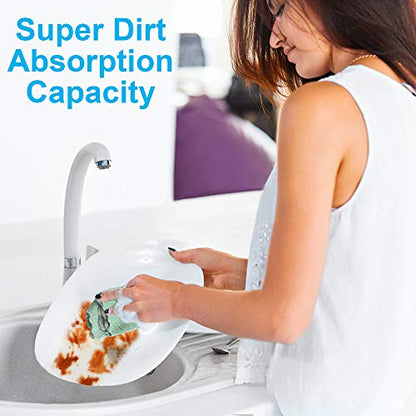 OstWony 12PCS Kitchen Towels Dish Cloths, Reusable Cleaning Rags 10x6in - size: 10 inches x 6 inches