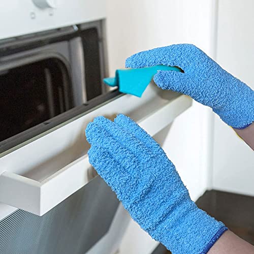 Evridwear Microfiber Dusting Gloves for Plants & Blinds - color: Blue 1 Pair, size: Small/Medium (Pack of 1)