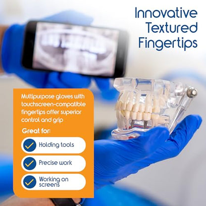 Inspire Cobalt Blue Nitrile Disposable Gloves | 4.5 Nitrile Safety Medical Exam Cooking Cleaning Disposable Gloves - size: Small, style: Blue - Case of 1000