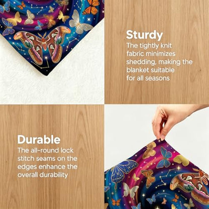 Boho Butterfly Throw Blanket, Ultra-Soft Flannel Fleece 50" x 60" - color: Boho Butterfly Art, size: 50"x60"