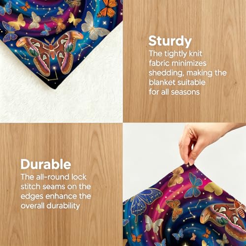 Boho Butterfly Throw Blanket, Ultra-Soft Flannel Fleece 60" x 80" - color: Boho Butterfly Art, size: 60"x80"