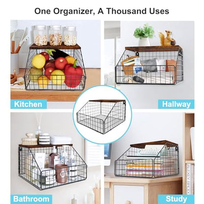 MSJGA Laundry Room Shelves, Wall Mounted Storage Basket, 11.8" Wx12 Dx8.5 H - size: 12"D