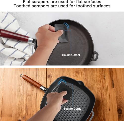 Scrubber for Cast Iron Pan, Pot Cleaner with 2 Scrapers,Chain Mail Cleaning Brush for Dishes, Pots, Pans, Griddles, Grills(Large Chain Mail,2pcs) - size: Large Chain Mail 2pcs